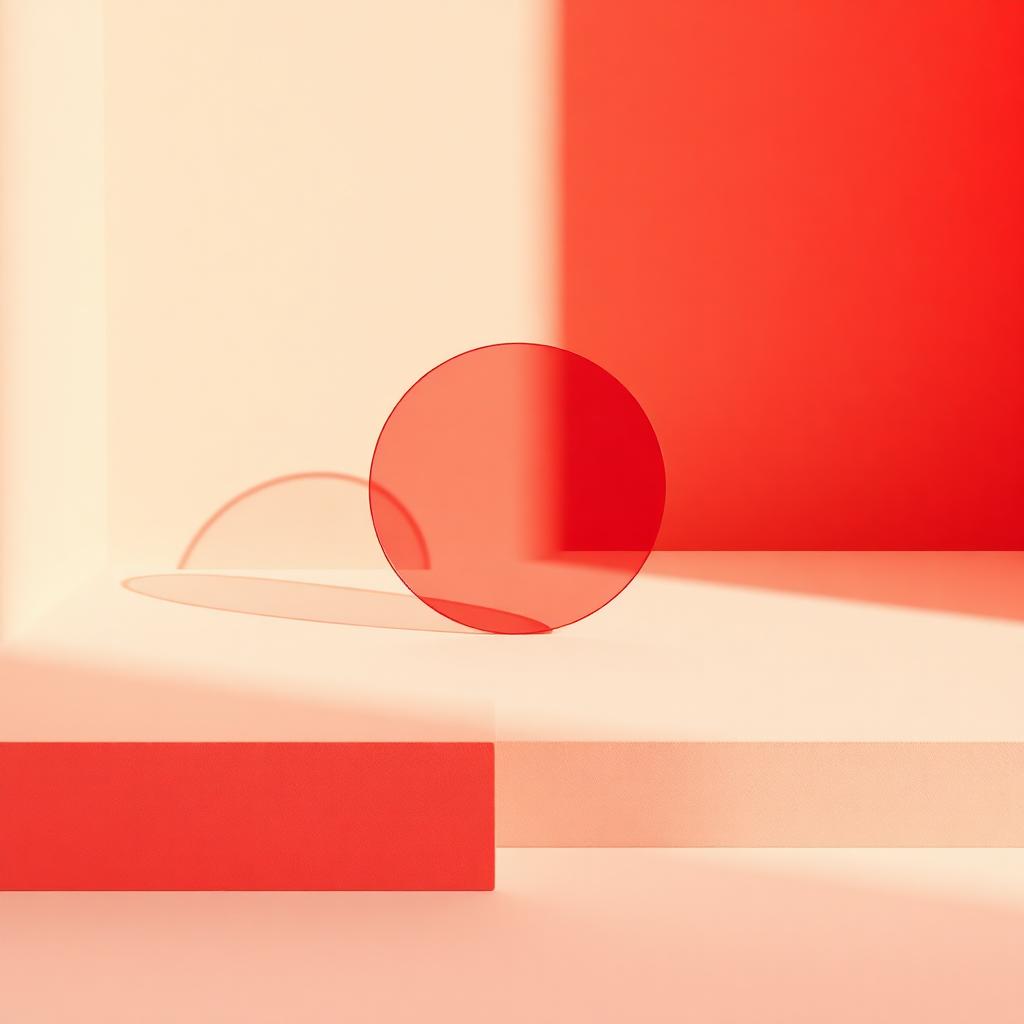 Editorial minimal red and cream composition representing UI/UX design pricing